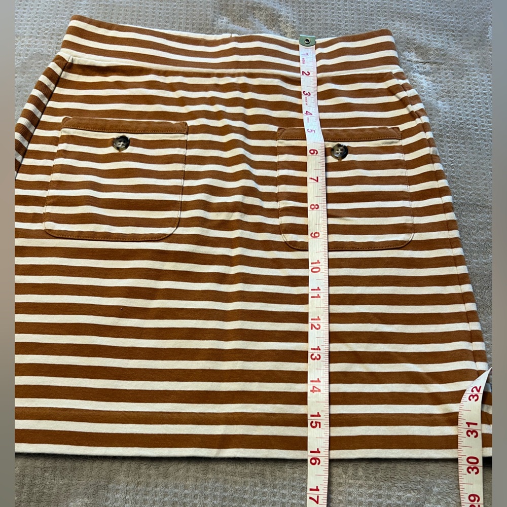 J.Crew Brown & White Striped Skirt XXS | Like New - Picture 6 of 6